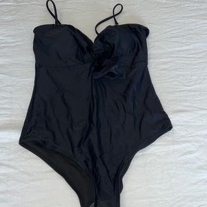 Black bow detail one piece with matching sarong